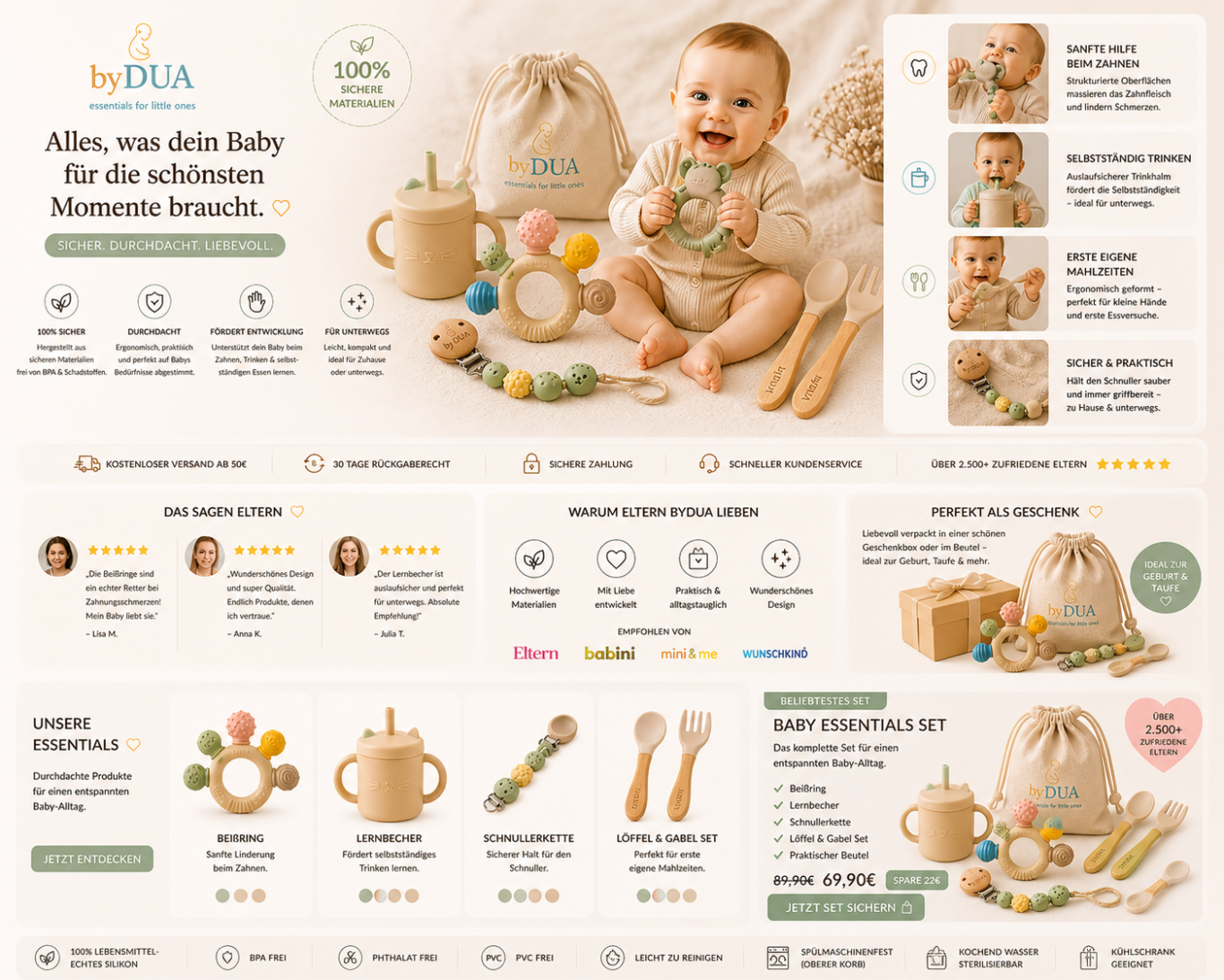 Baby Rassel und Beißring aus sicherem Silikon, by DUA Babyprodukte und Babyartikel by Dua Babyartikel und Babyprodukte, Artikel und Produkte aus Silikon, Für Babys, von by DUA